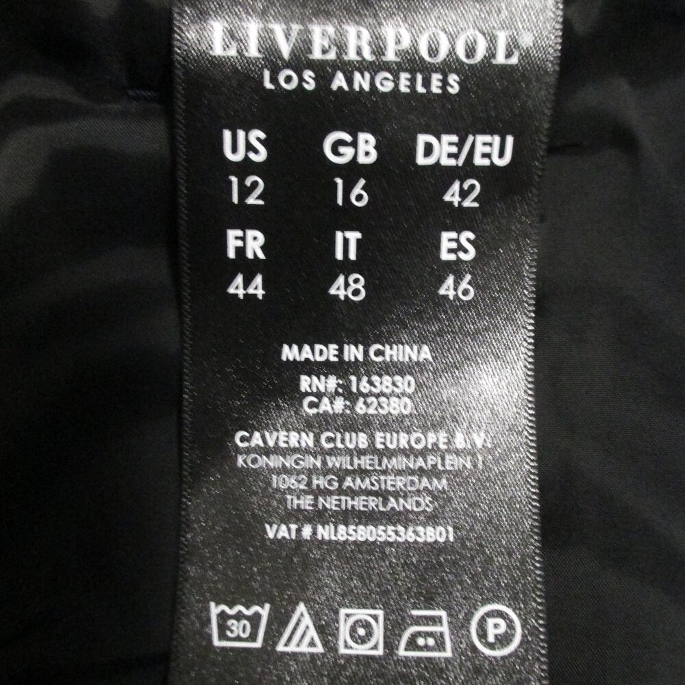 Liverpool pants elastic banded waist, pockets and stretch, navy w/dots size 12 - Picture 3 of 8